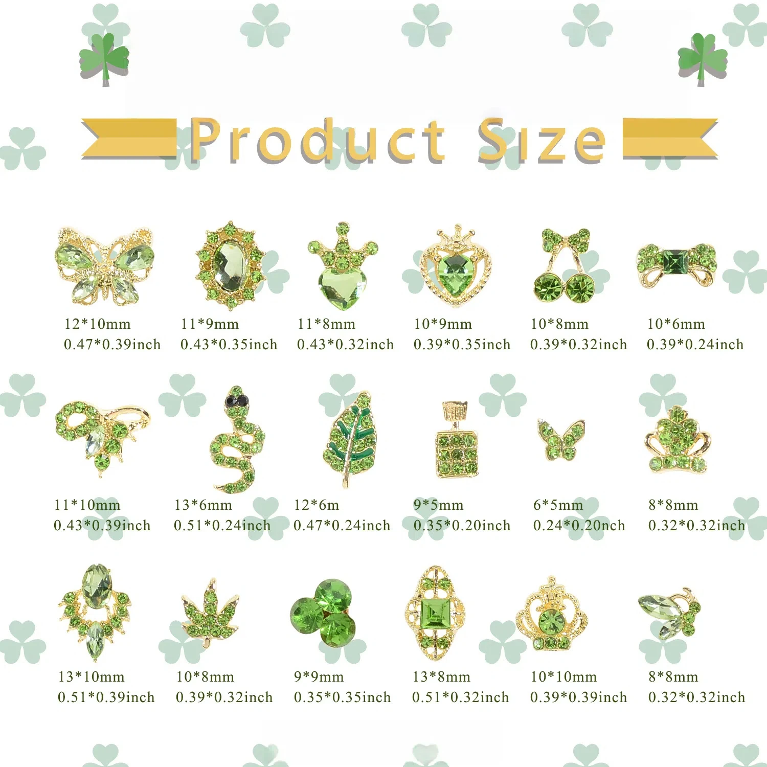 DIY 3D 나비 합금 다이아몬드 네일 아트 장식-살롱 일일 사용을위한 슈퍼 요정 빛 녹색 뱀 디자인 손톱 액세서리