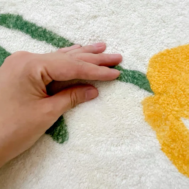 Tapis de chambre antidérapant en peluche pour enfants, tapis de jeu pour bébé, tapis de chevet, polymère de sol, lavable, court, mignon, doux,