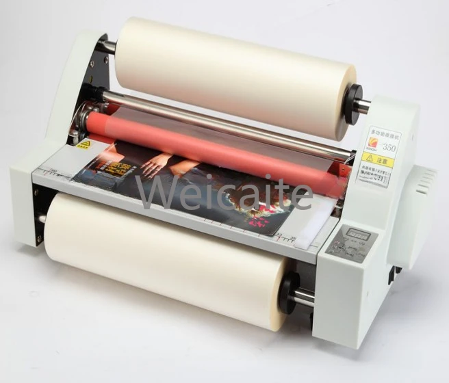 Small Table Type 14 Inch Manual Hot Cold Roll Laminator With 4 Rollers