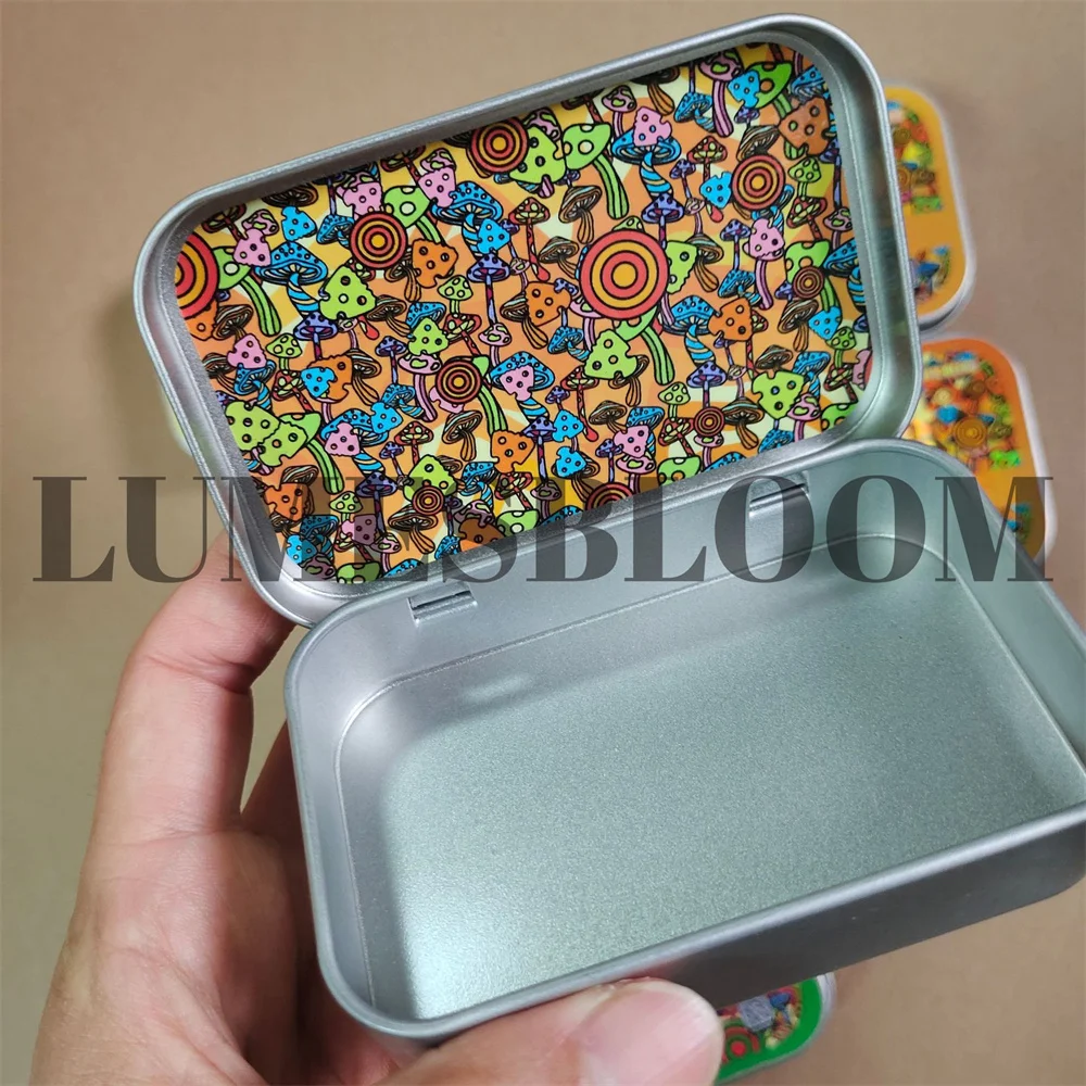 Polkadot Empty Storage Gummies Box Tinplate Cans 400mg Reuseable Flip Top Cover Metal Container Sticker Kit Customized