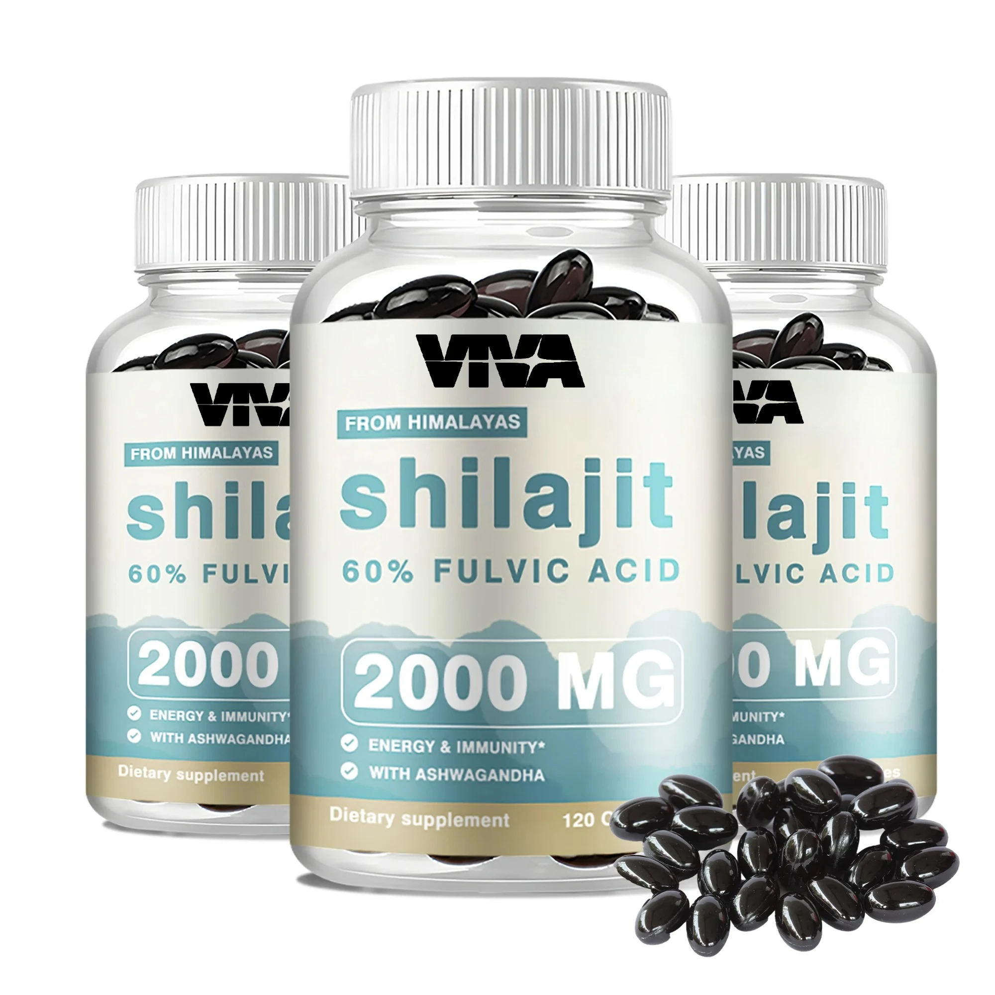 Shilajit Capsules - Reduce Stress, Balances Hormones, Boosts Energy & Vitality, Enhances Concentration, Thinking and Memory