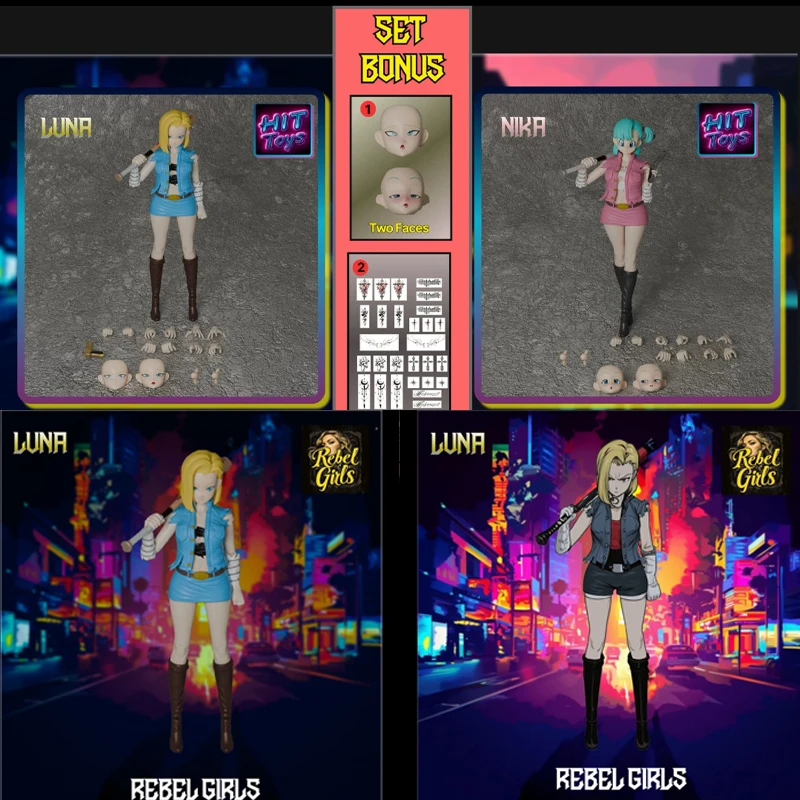 

New HIT TOYS Rebel Girl 1 Wave Revenge Angel LUNA NIKA 1/12 Anime Action Figure Gift Figure Collection toy