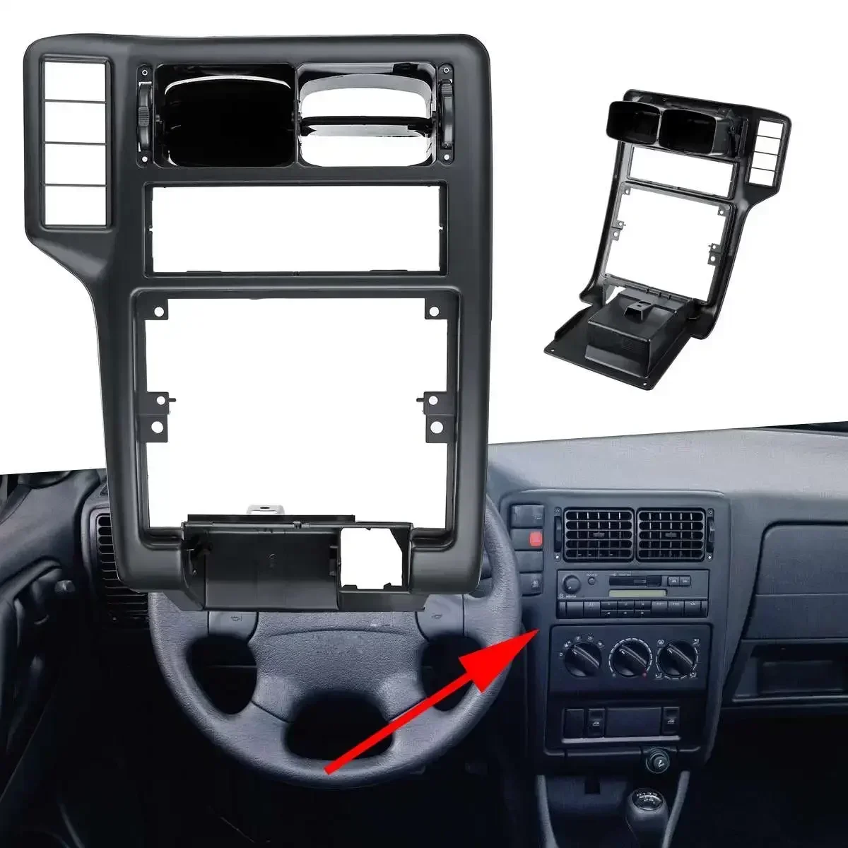 Car Front Center Console Air Outlet Frame For VW For POLO 6N 1994-1997 For Caddy 1998-2002 ABS 6N1858071A 6N1858069A Body Kit