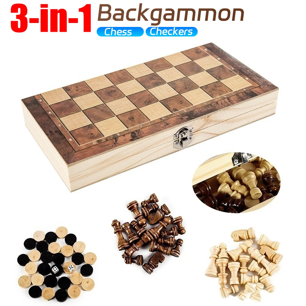 Magnetic Wooden Folding Chess Set Felted Game Board 24cm*12cm Interior Storage Adult Kids Gift Family Game Chess Board