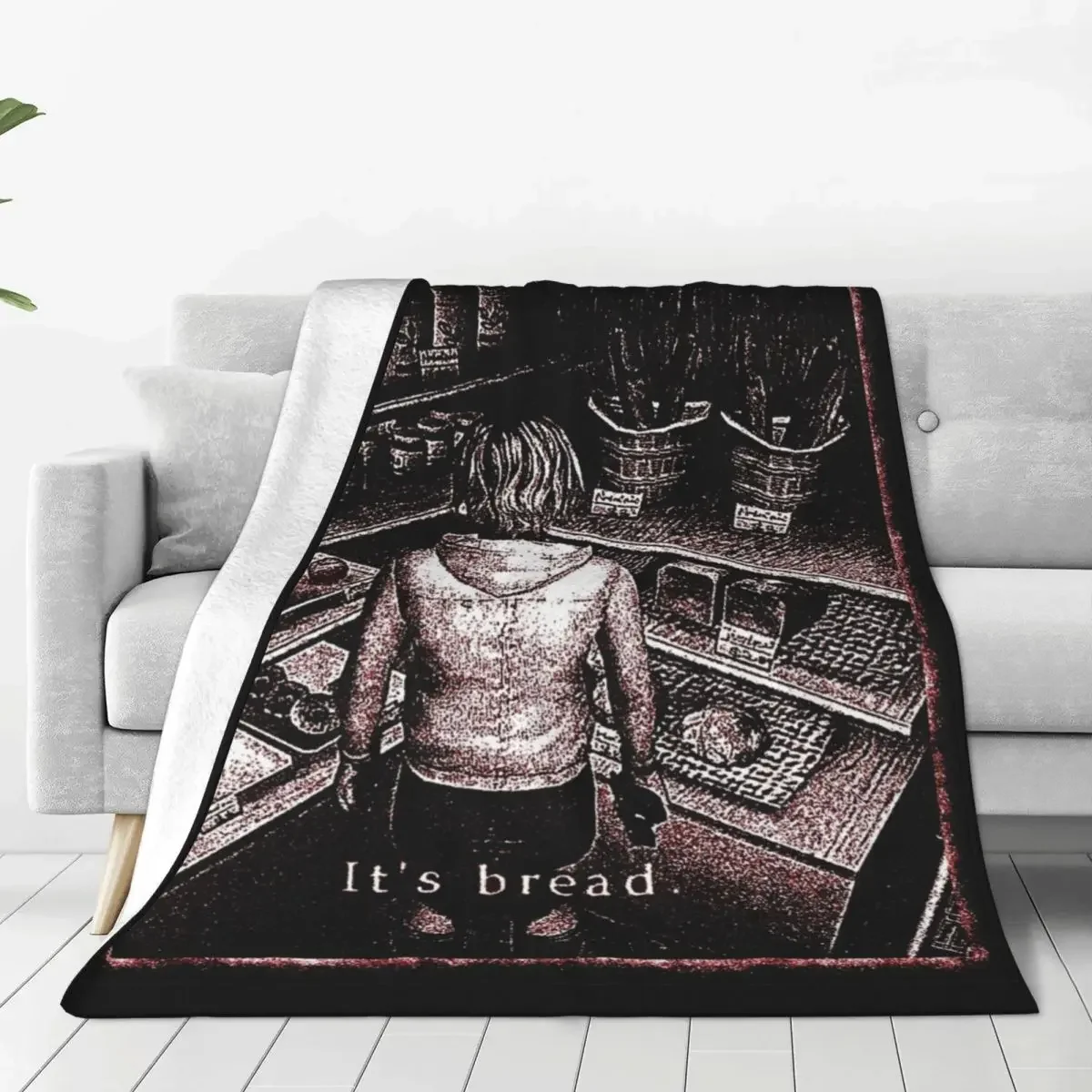 It's Bread Silent Hill 3 Throw Blanket Flannel Home Heather Throw Blankets Cozy Super Soft for Couch Bedspread view 2