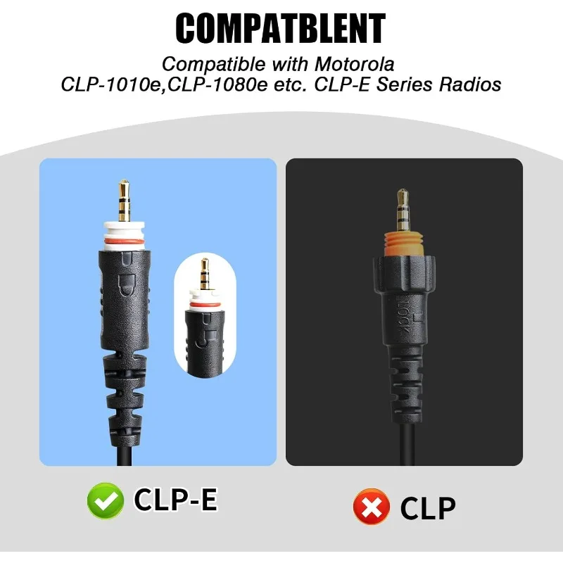 G Shape Earhook Two Way Radio Earpiece Ptt Mic Headset Walkie Talkie Headphone Compatible with Motorola clp1010e clp1080e clp 10