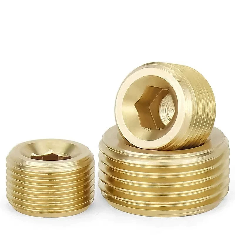 Male Thread Pipe Brass  Hex Socket End Cap Plug Fitting Copper Adapter M5 M6 M8 M10~M22 PT/NPT/G 1/16