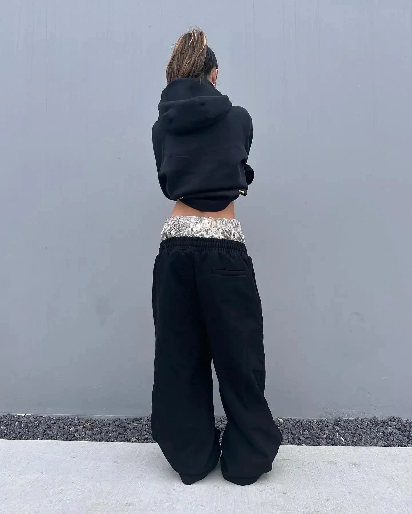 Men's Harajuku Pants Fashion Y2K vintage  double Embroidered waist Sweatpants Wome Hip Hop High waist Wide Leg Pants Streetwear