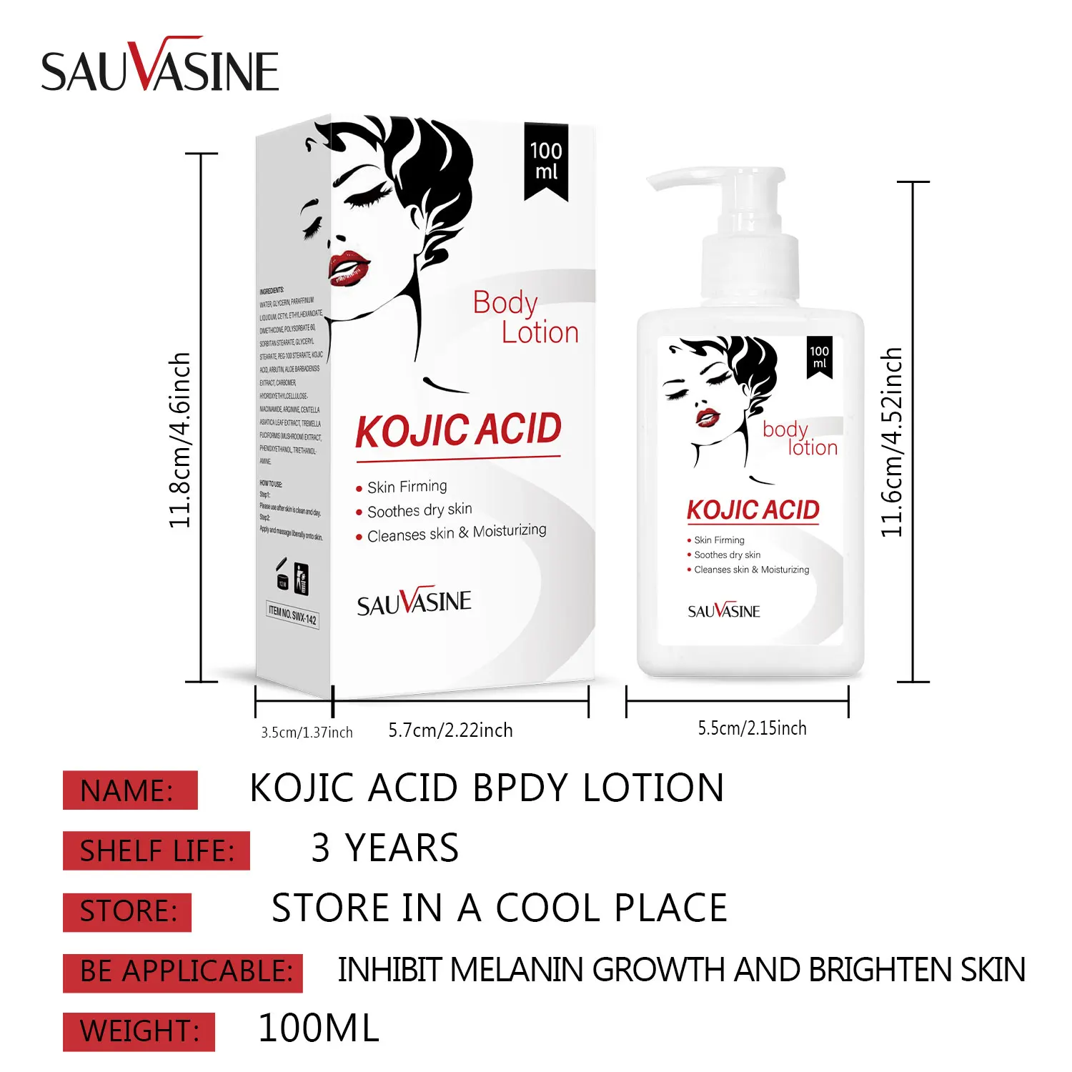 Kójico-crema blanqueadora con ácido, mascarilla Facial hidratante, colágeno, jabón solar, Kit de cuidado de la piel antienvejecimiento