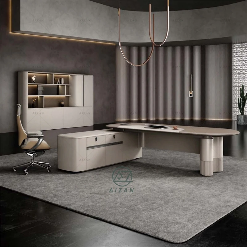 Custom.Executive Luxury Modern Ceo Tables أثاث المكاتب الخشبية مكتب عمل كبير مكتب مدير تنفيذي #4