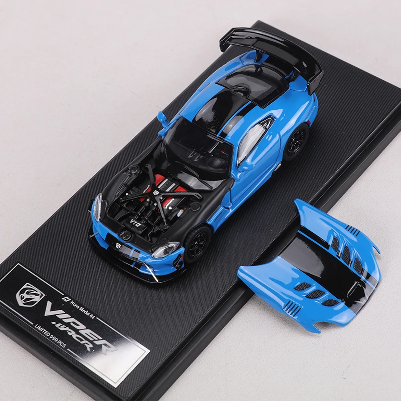 Hone modelo 1:64 Dodge Viper ACR modelo de liga carro capô do motor magneticamente atraido