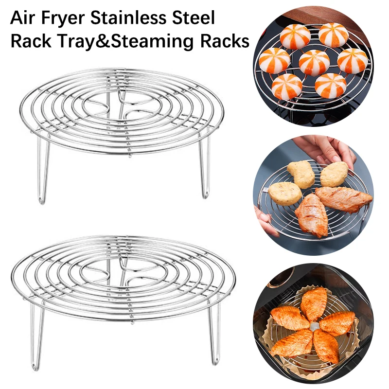 304 Stainless Steel Steamer Rack Multifunction Pot Steaming Tray Dumplings Eggs Grill Stand Kitchen Tableware Cooking Utensils