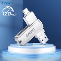 Eaget 2 in 1 USB Pen drive 512G 1TB USB Flash Drive 120Mb/s USB Type C Gen 2 PenDrive Key USB Stick for PC Smartphone Tablet