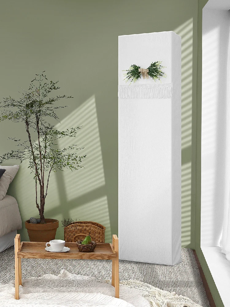 

Новый декоративный пылезащитный чехол для кондиционера, напольный, с защитной шторкой, квадратный/круглый, из ткани, в скандинавском стиле, для дома