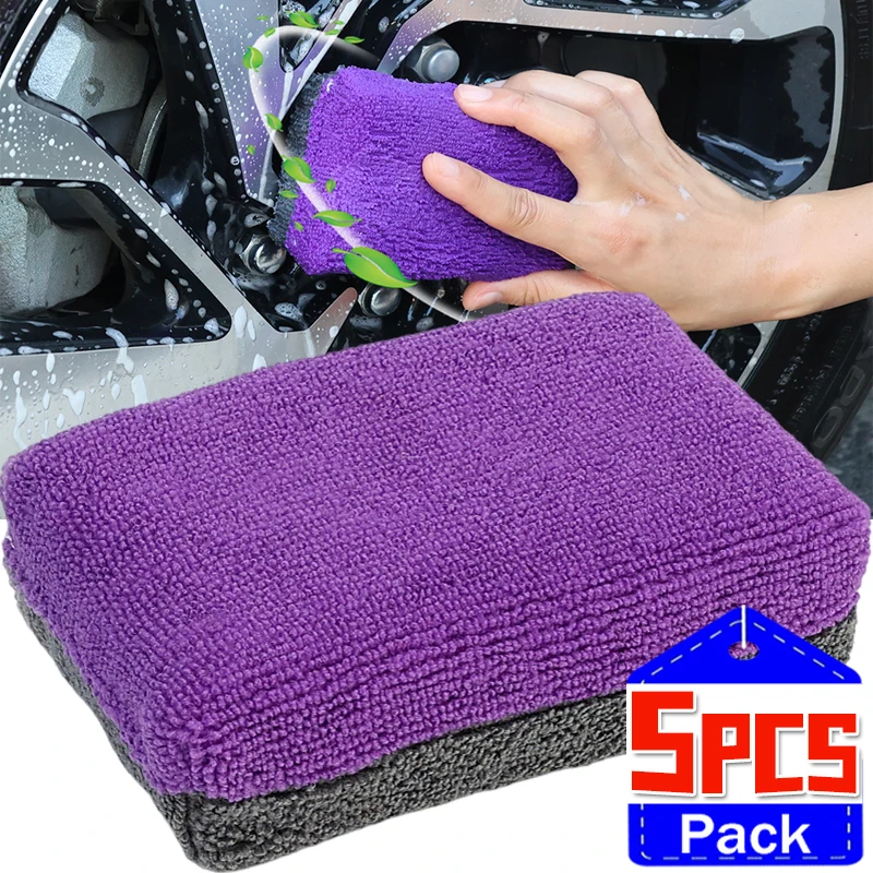 

Microfiber Waxing and Polishing Square Sponge Block Car Paint Care Mesh Cloth Thickened Honeycomb Sponge Block Car Wash Tool Rag