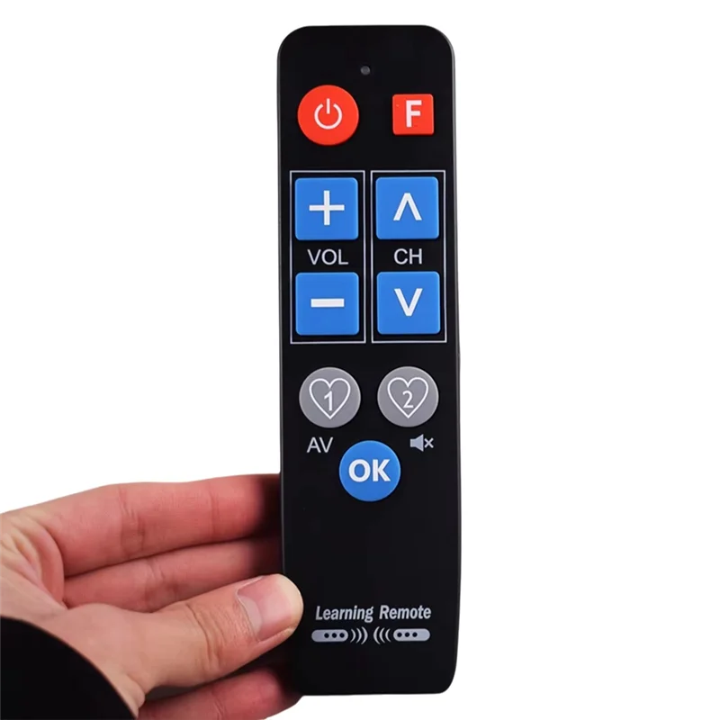 ABAC-mando a distancia Universal IR Learn, 9 botones grandes para TV-BOX antiguo, DVD, STB, VCR, calentador de TV, control remoto de aprendizaje