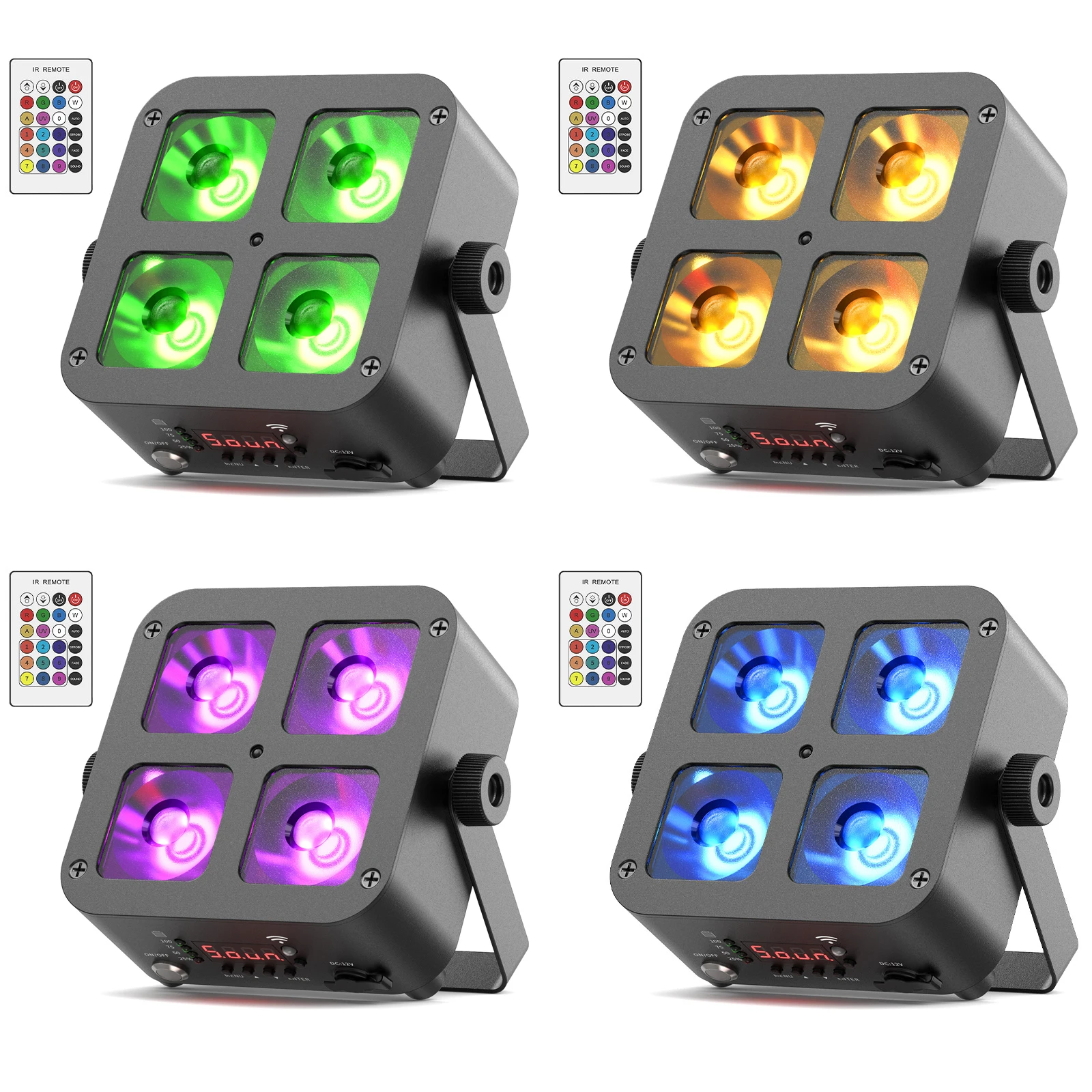 

Datewink 2/4Pcs RGBWA+UV LED Par Lights Rechargeable DMX App Remote Control Stage Lighting For DJ Disco Party Wedding Nightclub