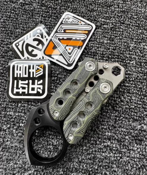 Used EDC Wan Wu Le Zhi TC21 Titanium ➕ G10 Bloodline Clan ➕ Titanium tail ring EDC metal decompression toy