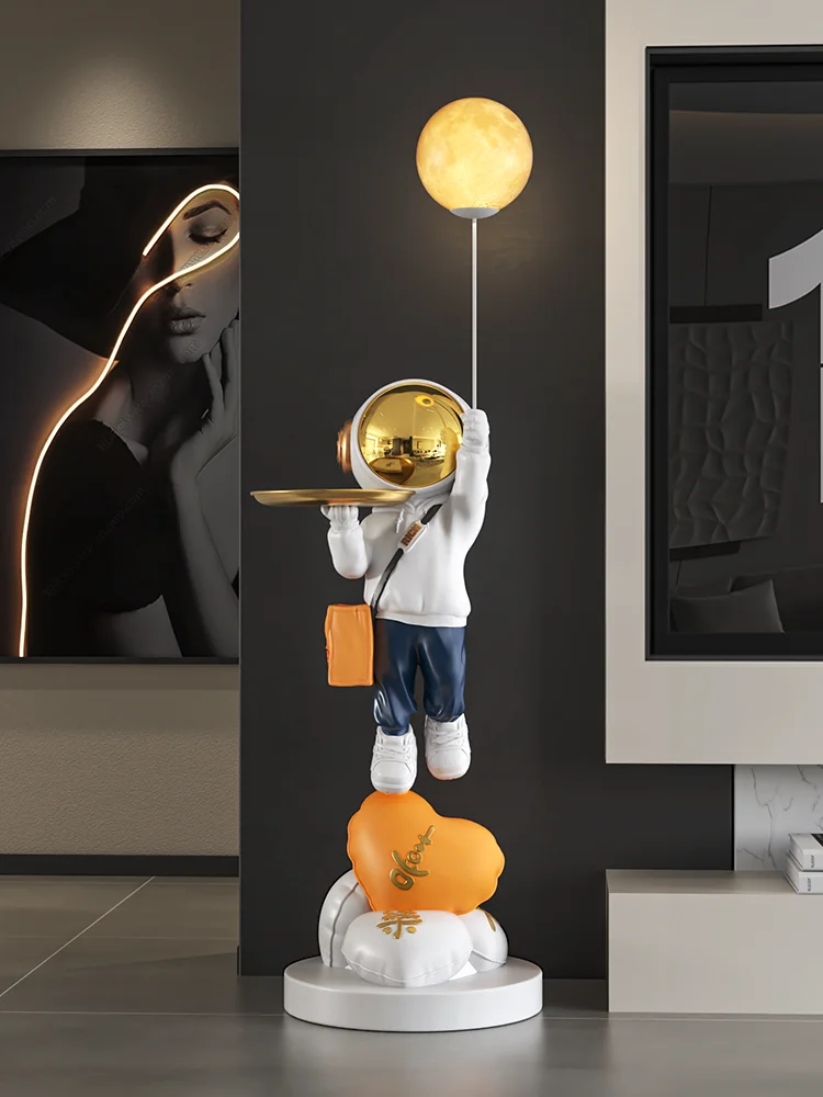 

Home Decor Astronaut Statue Tray Storage Rack Floor Decoration Nordic Living Room Large Sculpture Art Ornament Interior Figurine