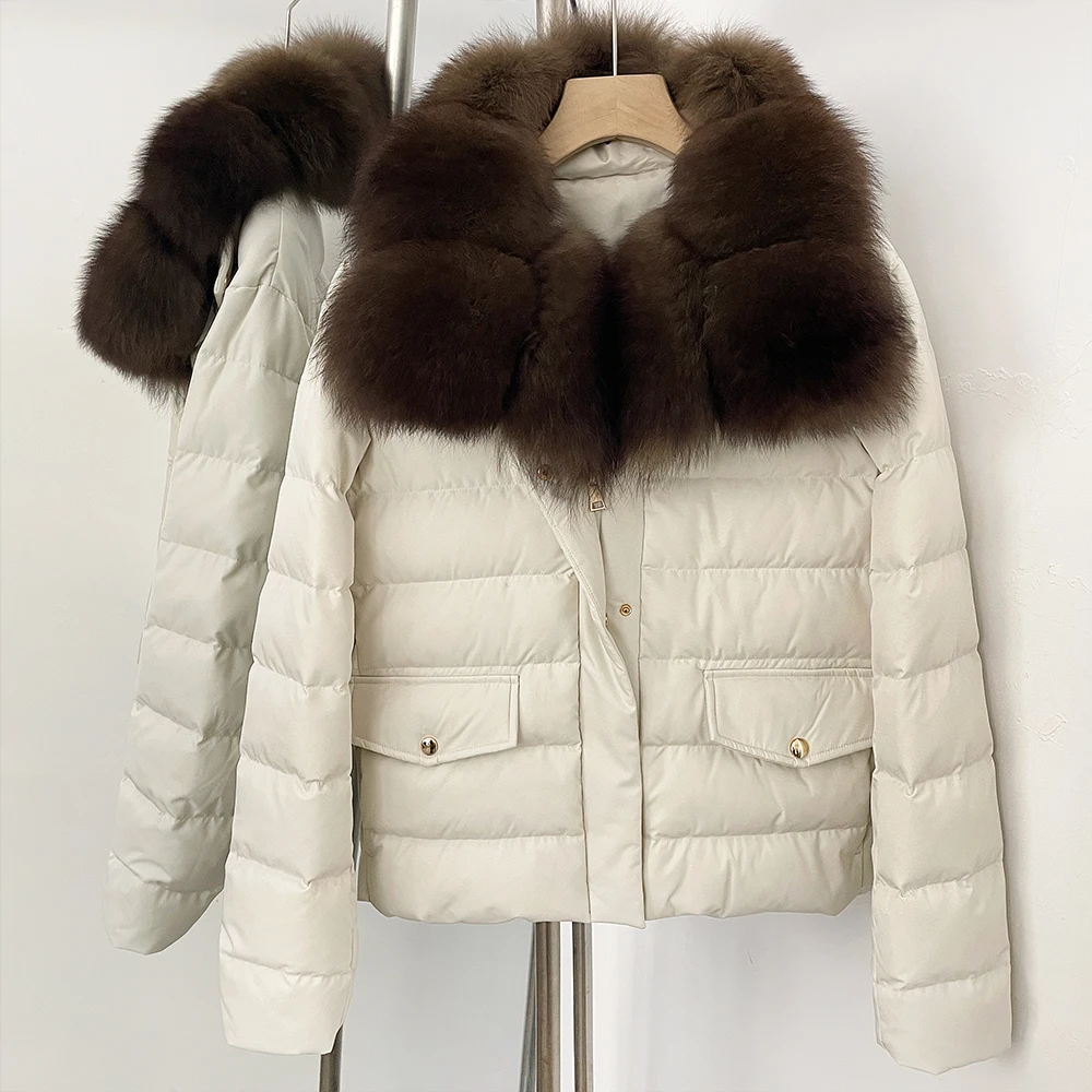 Women's Winter Down Jacket Lady New Coats and Jackets Real Fox Fur Coats Lightweight Puffer Women Duck Down Coats and Parks