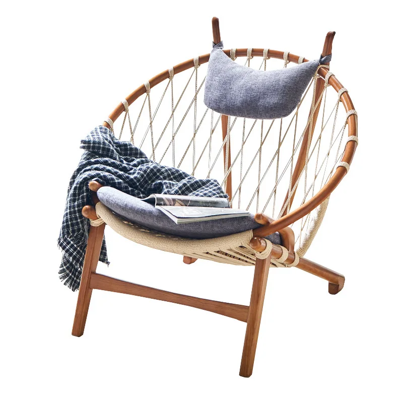

American outdoor lazy, semi-round family living room single chair, balcony leisure backrest homestay simple recliner