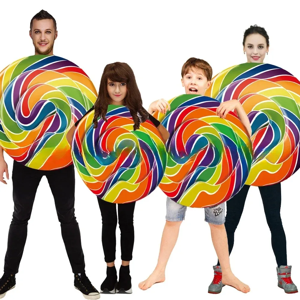 Funny Lollipop Role Playing COS Costume Boban Sugar Family Party Costume Candy Parent Child Costume