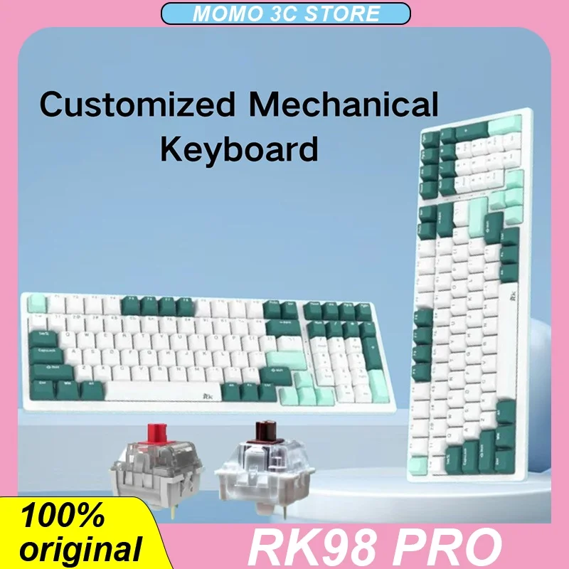 

Rk Rk98 Pro Customized Mechanical Keyboard Tri-mode Wireless/Wired Full Key Keyboards Hot Swap RGB Pc Game Keyboard QMK/VIA Win