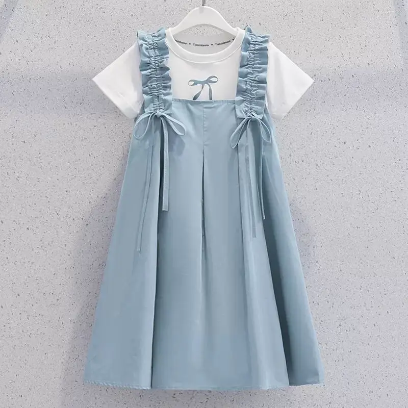 

Costumes for Girls Teenage Girl Clothing Summer Sets Children Junior Top and Bottom Set Kids Clothes 8 10 Years T-shirt Home 7 4