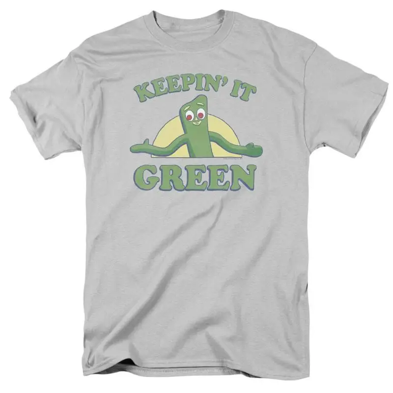 Gumby Keepin It Green Silver T Shirt