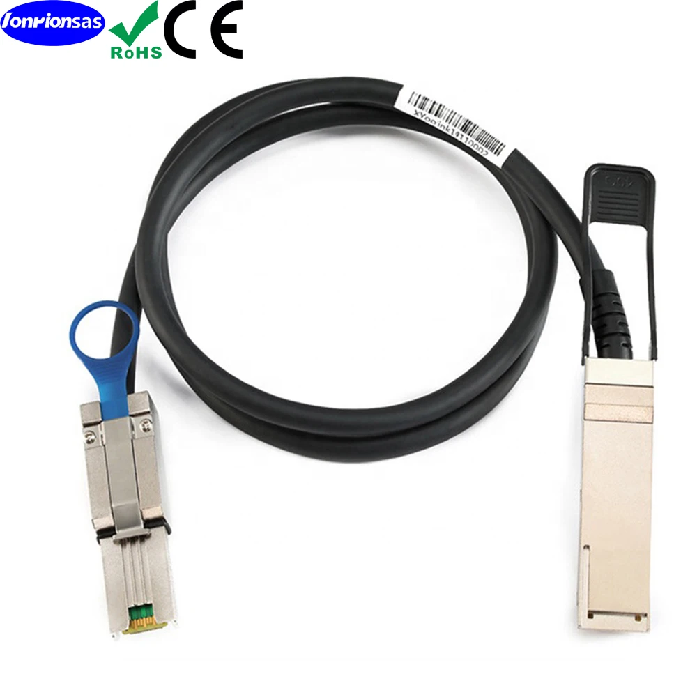 

LONRIONSAS#QSFP (SFF-8436) to SFF-8088 DDR Hybrid Min SAS Cable, External Copper SAS Cable for NetApp DS4243 DS4246 DS2246