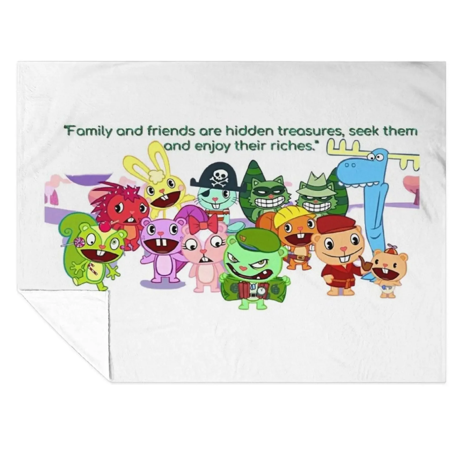 

Happy Tree Friends Family Throw Blanket for sofa Polar Kid'S Decorative Sofas Blankets