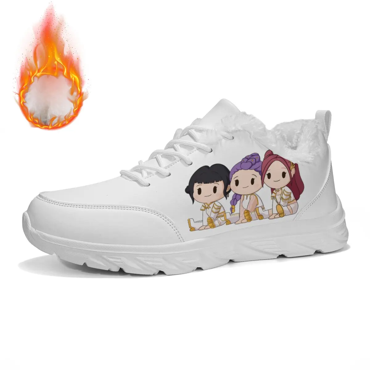

Мужская спортивная обувь. Прочные белые кроссовки на меховой подкладке с принтом для девочек с героями мультфильмов. Удобные нескользящие кроссовки для тренировок по ходьбе.