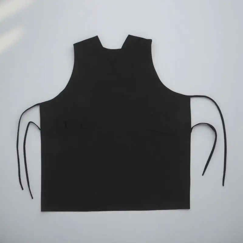 

V-Neck Mesh Back Apron For Hair Stylist Barber Hairdresser Sleeveless Salon Aprons With Pockets Material Tool Storage