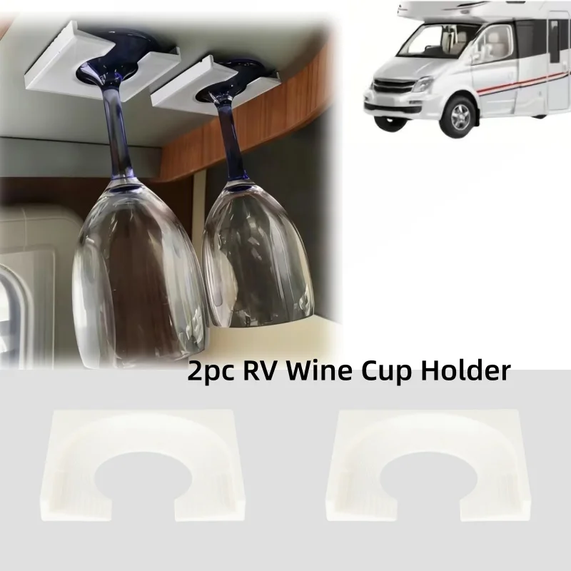 2pc RV Campervan Wine Cup Holder With Self-Adhesive Glue Easy Install Stable Drink Holder For Camping Vehicle Caravan Motorhome
