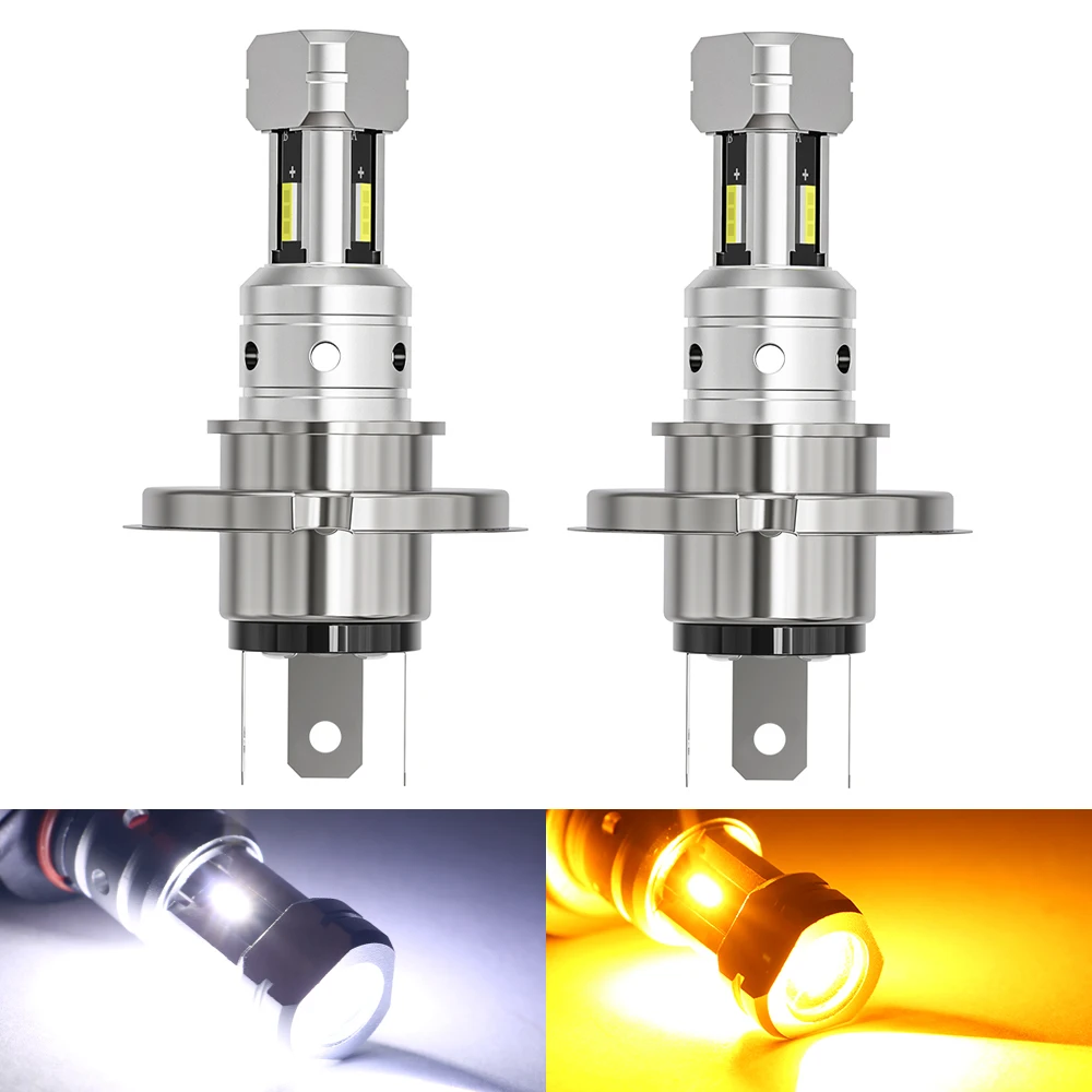 

2x 8000LM H4 H7 H8 H11 H16JP H10 9005 9006 LED Bulb Fog Light DC12V 6500K White 3000K Amber Golden DRL Daytime Running Car Lamp