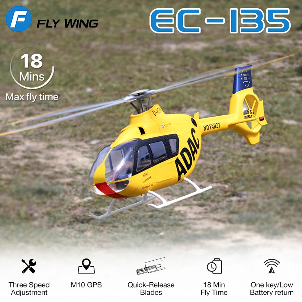 Fly Wing EC-135 RC Helicopter 10CH 6-Axis Gyro  GPS 5000mAh Aircraft With ACE Flight Control