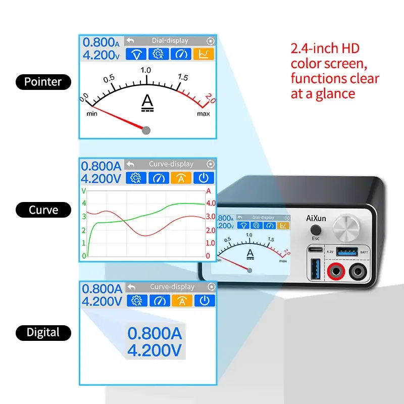 AIXUN P2408S P3208 Intelligent Regulated Power Supply Voltage Ammeter Regulator for iPhone 7-14PM Android Short Circuit Tester