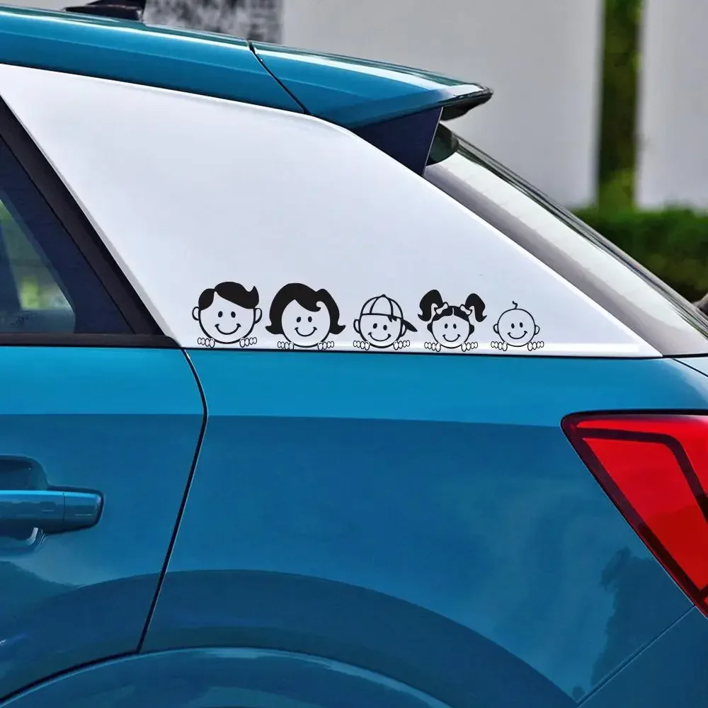 2pcs 5cmx25cm Auto Sticker Happy Family  Sticker Art Design Pattern Body Sticker Auto Waterproof Accessories