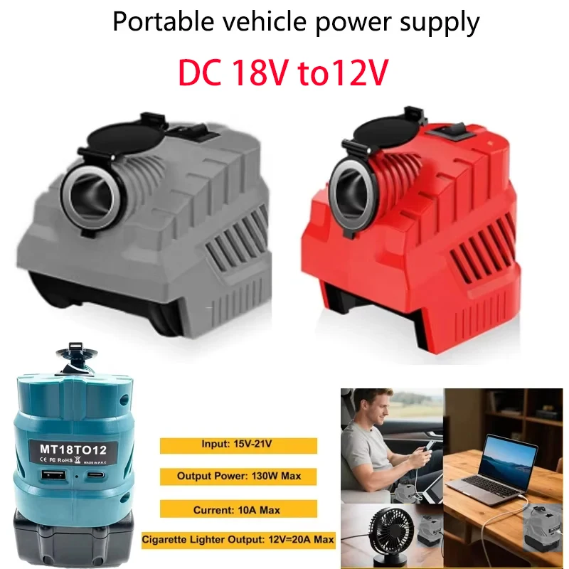 DC 18V to12V Step Down buck converter regulator cigarette lighter port for Dewalt/Milwaukee 18V/20V Battery Inverter accessories
