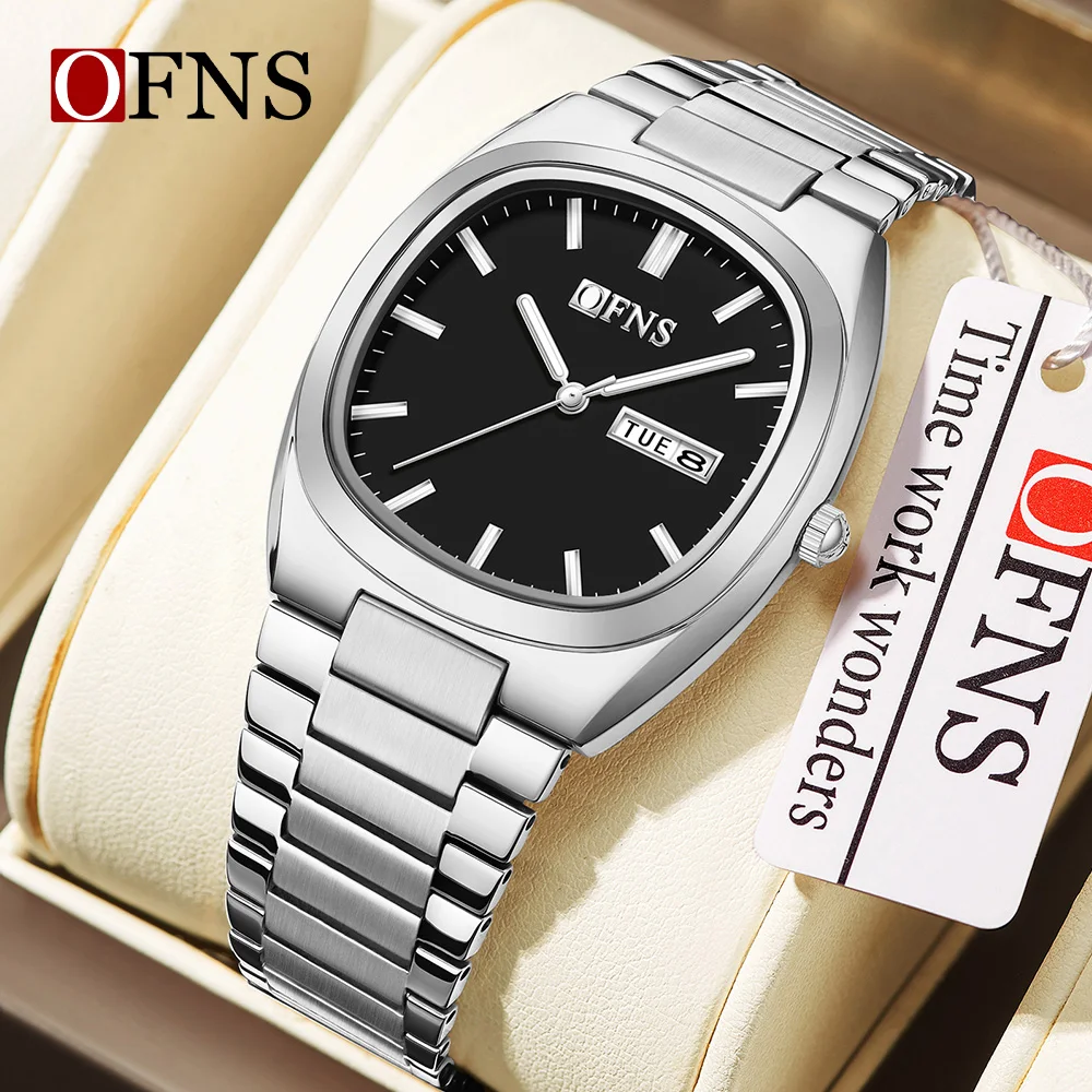 OFNS new 1566 luxury niche women's quartz watch dual calendar night light waterproof business high-value women's quartz watch