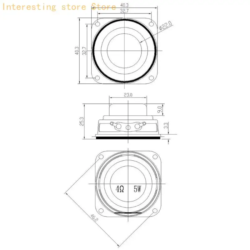 Audios-Lautsprecher 4 Ω 5 W 40 mm 1,5 Breitband-Multimedia-Lautsprecher DIY-Sound-Lautsprecher 55KC – Detail 3