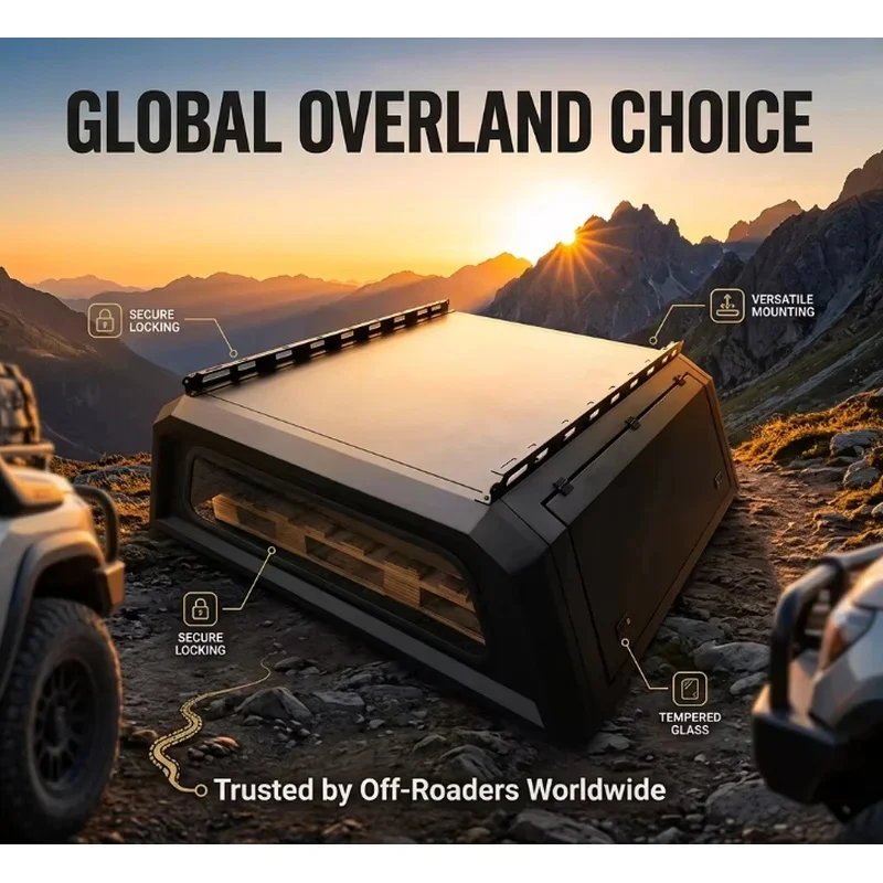 High Quality Universal Durable Aluminum 4X4 Pickup Cargo Hard‑Shell Canopy Outer Refit Fitting Componentsccccccccccccccccccccccc