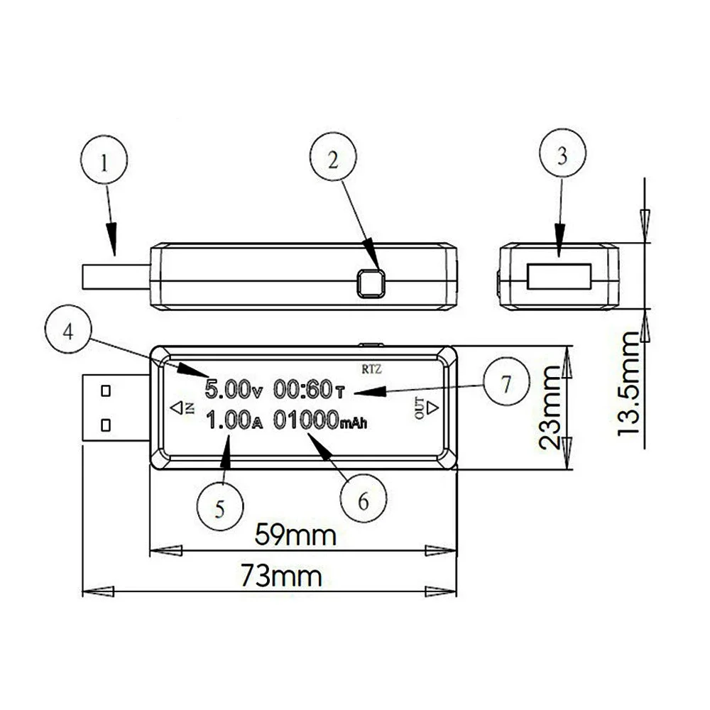 Misuratori di tensione tensione tensione di corrente capacità Tester batteria USB Volt tensione di corrente caricatore medico capacità Tester Tester