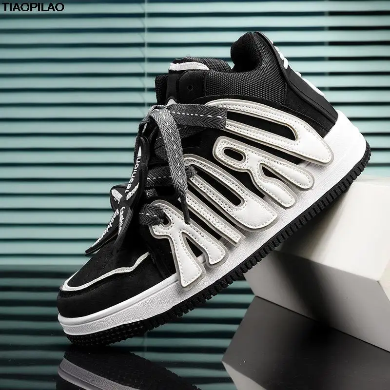 High Top Letter Vintage Men's Sneakers Thick Sole Casual Male German Training Shoes Spring And Autumn Boys' Bread Shoes