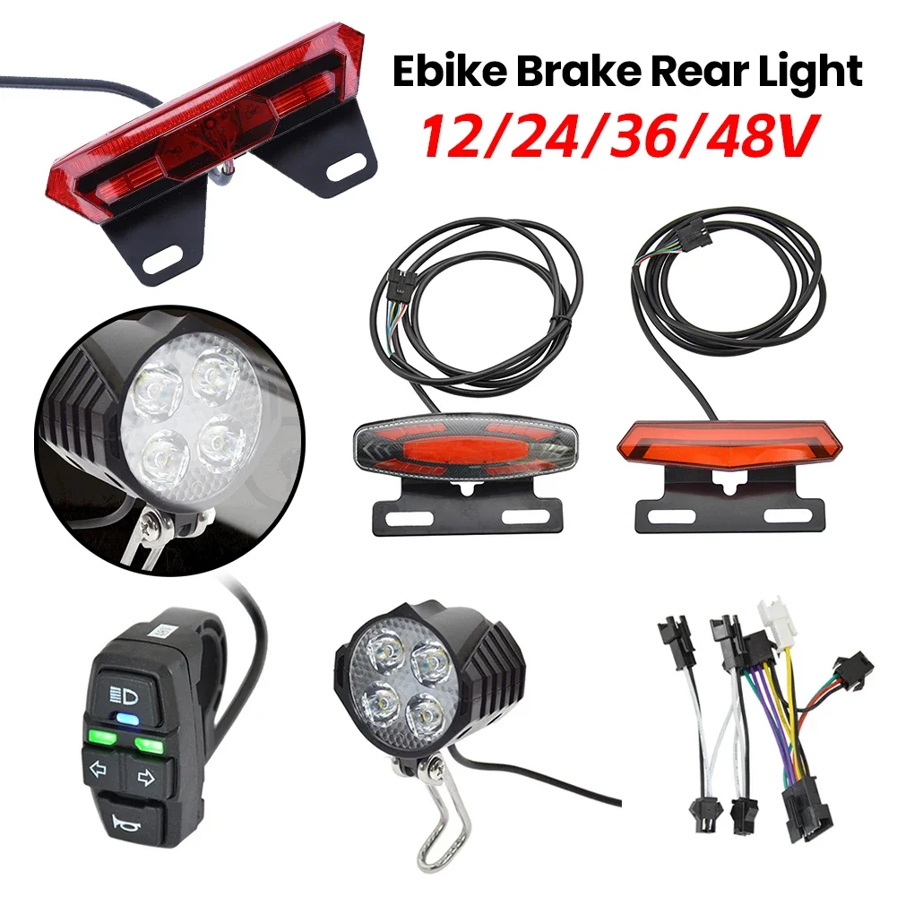 

LED Turn Signals Lamp Energy Saving Ebike Turn Functional Tail Light Easy Installation for 36V 48V Electric Bike