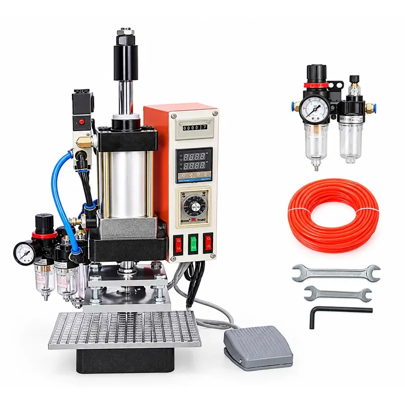 Pneumatic Hot Stamping Machine 220V 110V Heat Press for PVC Card Book Leather Paper Wood Custom Logo Embossing Equipment