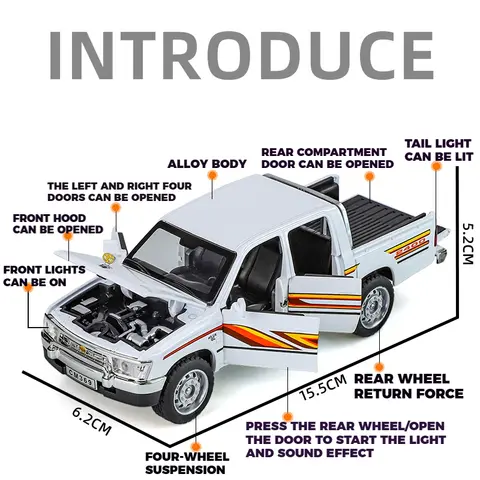 1:32 Skala Vattenspray Brandbil Modell Stegebilar Leksaksbil Ljud Ljus Dragdörrar Öppnade Fordonssamling Pojkar Present 10 best sales 1 styckgjuten lastbil i skala 32 - №4