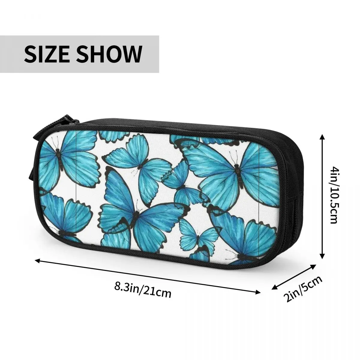 Butterfly Butterflies Pencil Case Fun Animal Pen Bag Girls Boys Big Capacity Students School Gifts Pencil Box