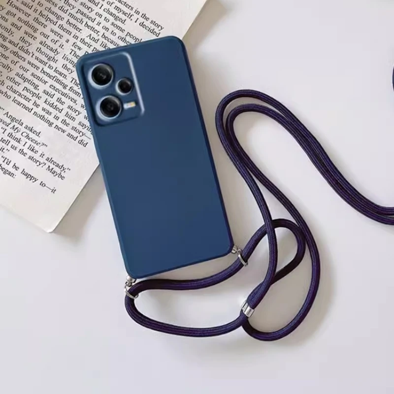 Crossbody Necklace Strap Cord Lanyard Silicone Case for Xiaomi Redmi Note 12 Pro Plus Speed 4G 5G