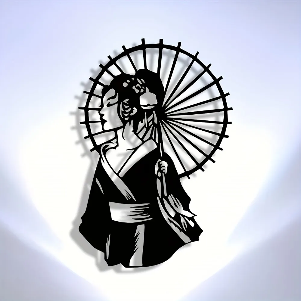 Romantic Umbrella Girl Metal Sign, Minimalist Wall Art Decor for Home Living Room Bedroom Office